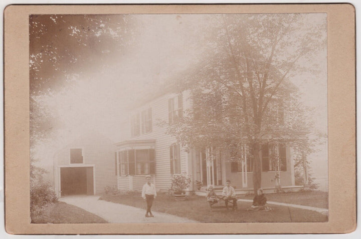 Ashfield Massachusetts Kids Outdoor Homestead Scene Antique Cabinet Card Photo