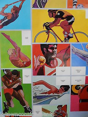1984 OLYMPIC CHALLENGE ORIGINAL VINTAGE USPS STAMP COLLECTION ADVERTISING POSTER - K-townConsignments