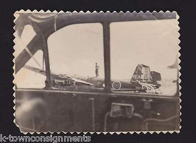 WWII Japanese KEA Fighter Plane Shot Down Soldiers Vintage Snapshot Ph ...
