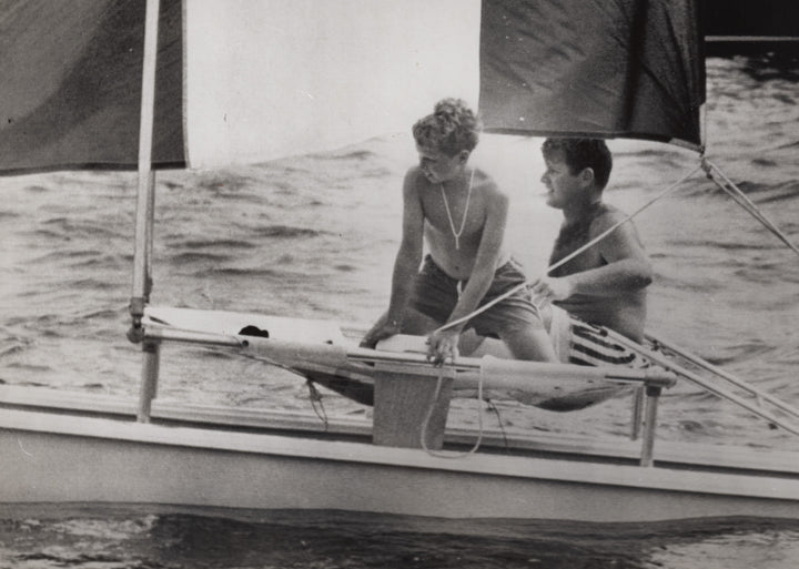 Ted & Joseph Kennedy Sailing Hyannis Port MA Vintage Political Press Photo 1963