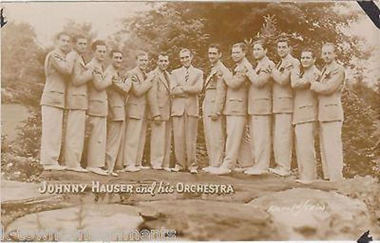 Johnny Hauser and His Big Band Orchestra Vintage Advertising Real Photo Card