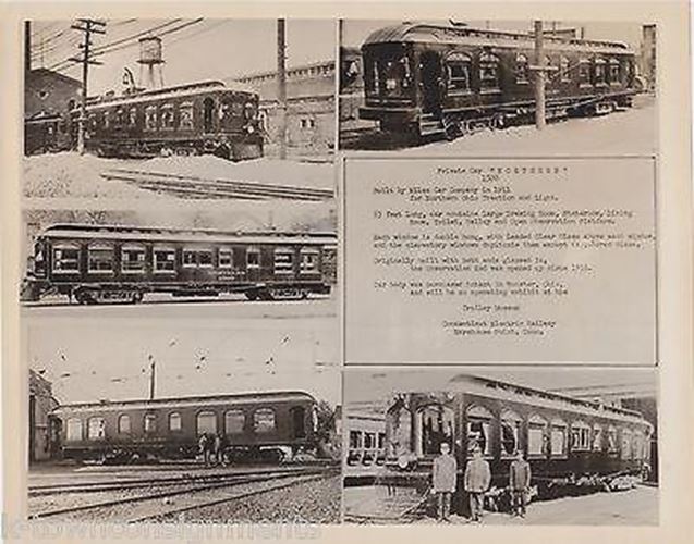 Northern Ohio Railroad Train Cars Vintage Electric Trolly Railway Museum Photo
