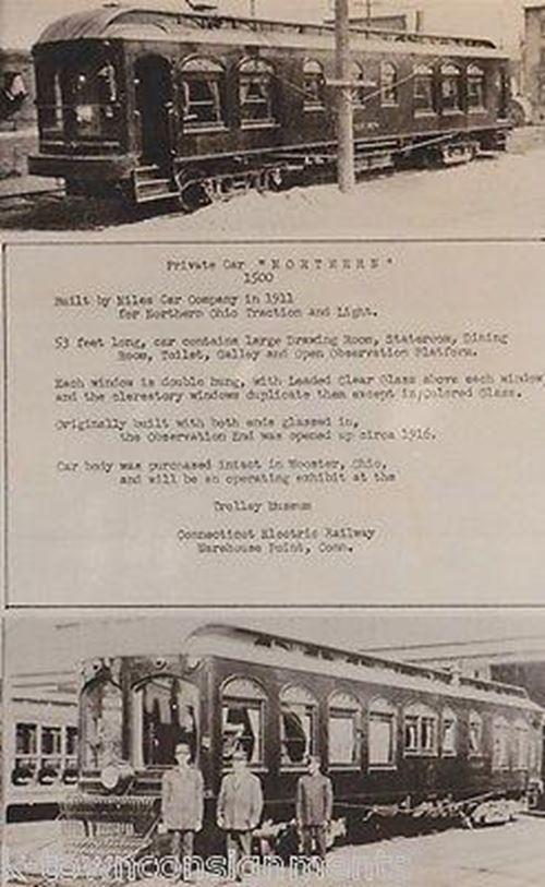 Northern Ohio Railroad Train Cars Vintage Electric Trolly Railway Museum Photo