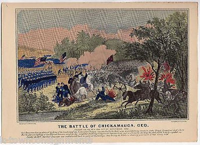 Battle of Chickamauga Georgia Vintage Civil War Soldiers Graphic Poster Print