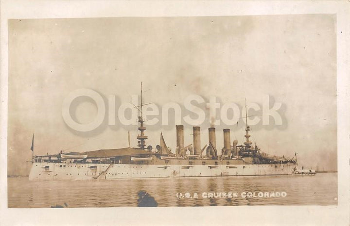 USS Colorado Asiatic Fleet Navy Armored Cruiser Ship Philippines Antique Photo