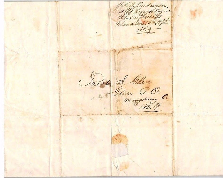 James Linderman Montgomery NY Lawyer Autograph Signed Jacob Glen Letter 1839