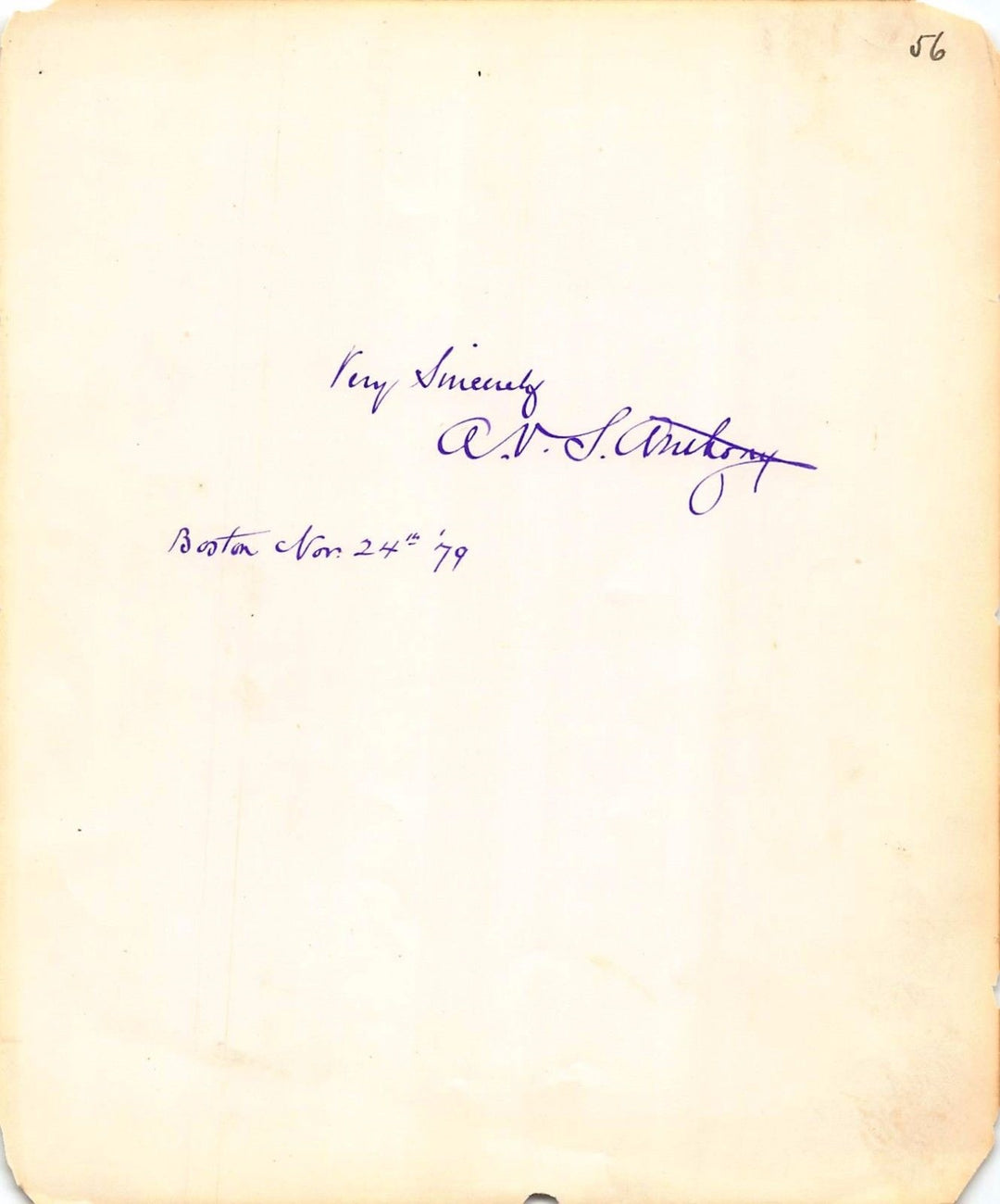 Andrew Varick Stout Anthony NY Woodcut Engraver Antique Autograph Signature
