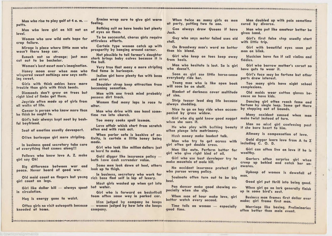 Confucius Wise Sayings Philosophy Pulp Humor Antique Mail Away Flyers