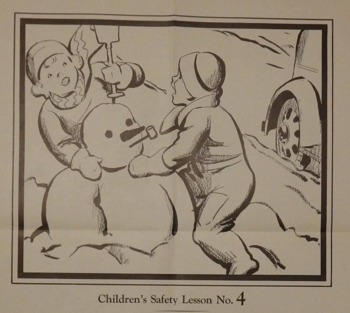 Snow Playing Safety Lumberman's Mutual Insurance Vintage Children's PSA Poster