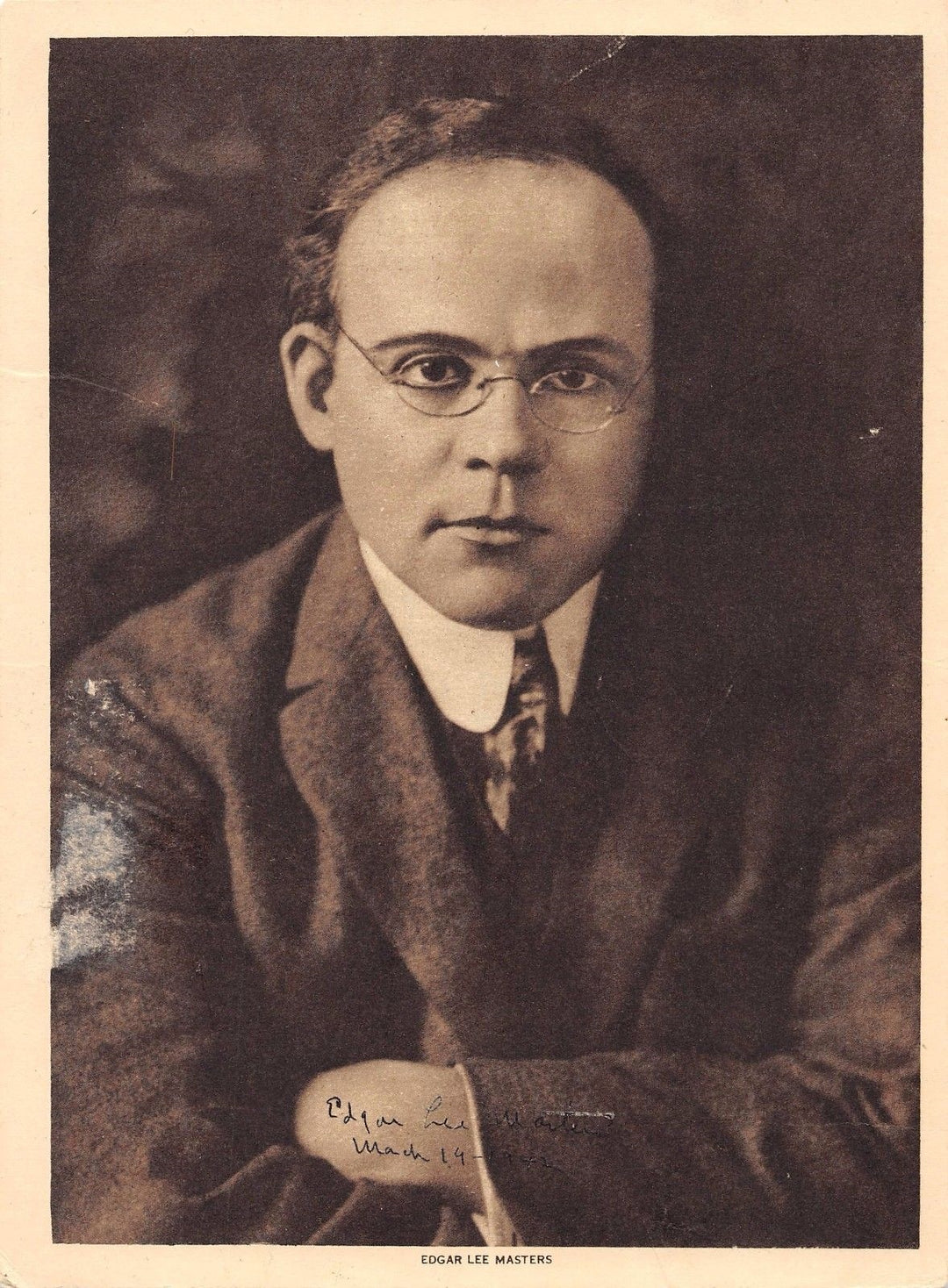 Edgar Lee Masters American Poet Original Vintage Autograph Signed Photo Print