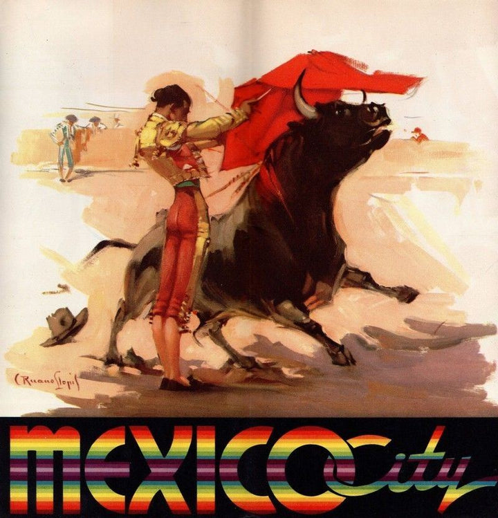 Mexico City Railways Oaxaca Vintage Graphic Advertising Travel Poster Brochure