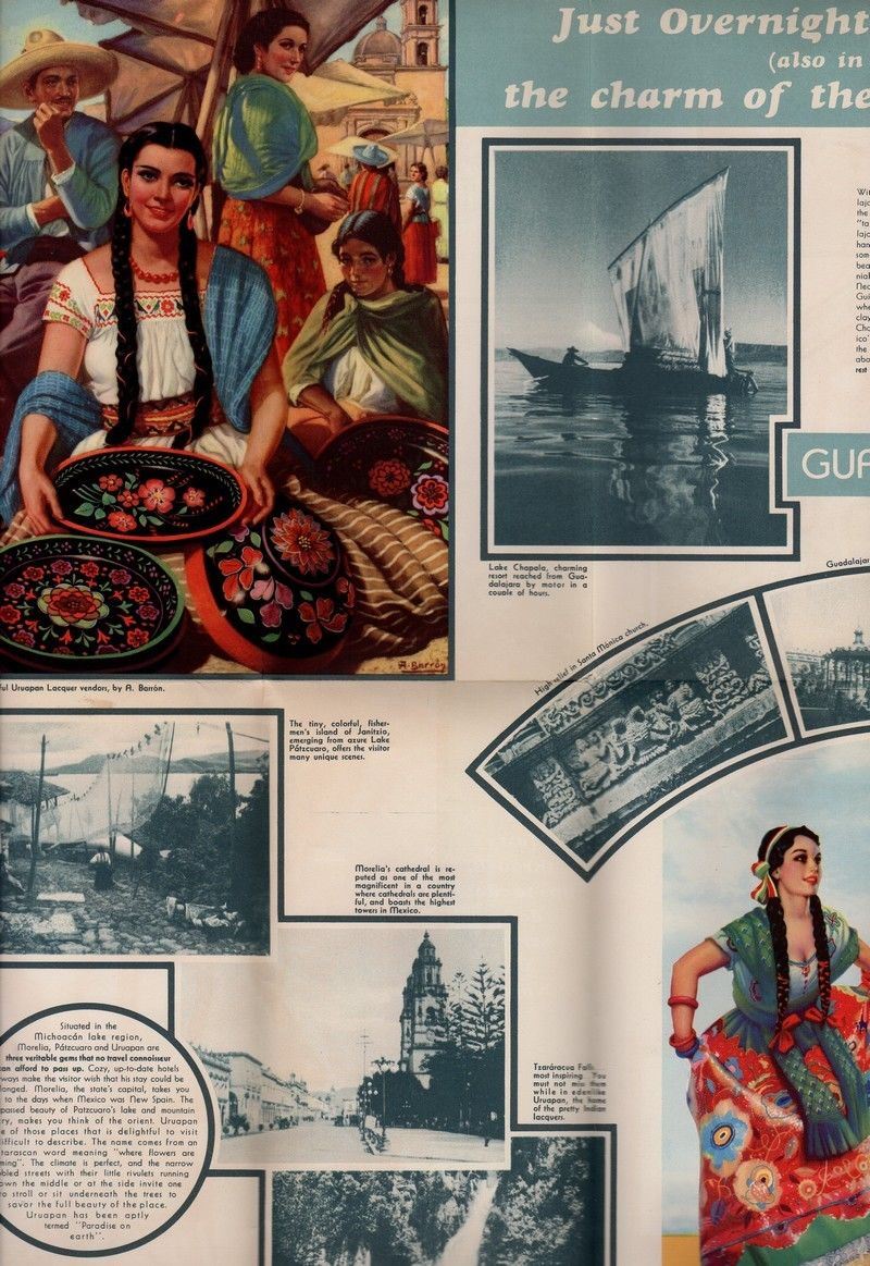 Mexico City Railways Oaxaca Vintage Graphic Advertising Travel Poster Brochure