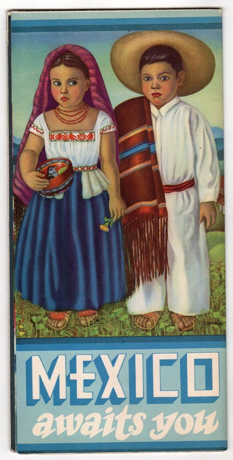 Mexico City Railways Oaxaca Vintage Graphic Advertising Travel Poster Brochure