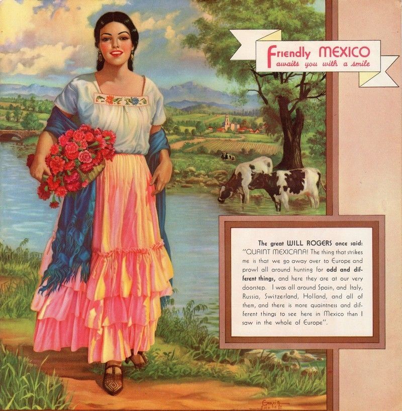 Mexico City Railways Oaxaca Vintage Graphic Advertising Travel Poster Brochure
