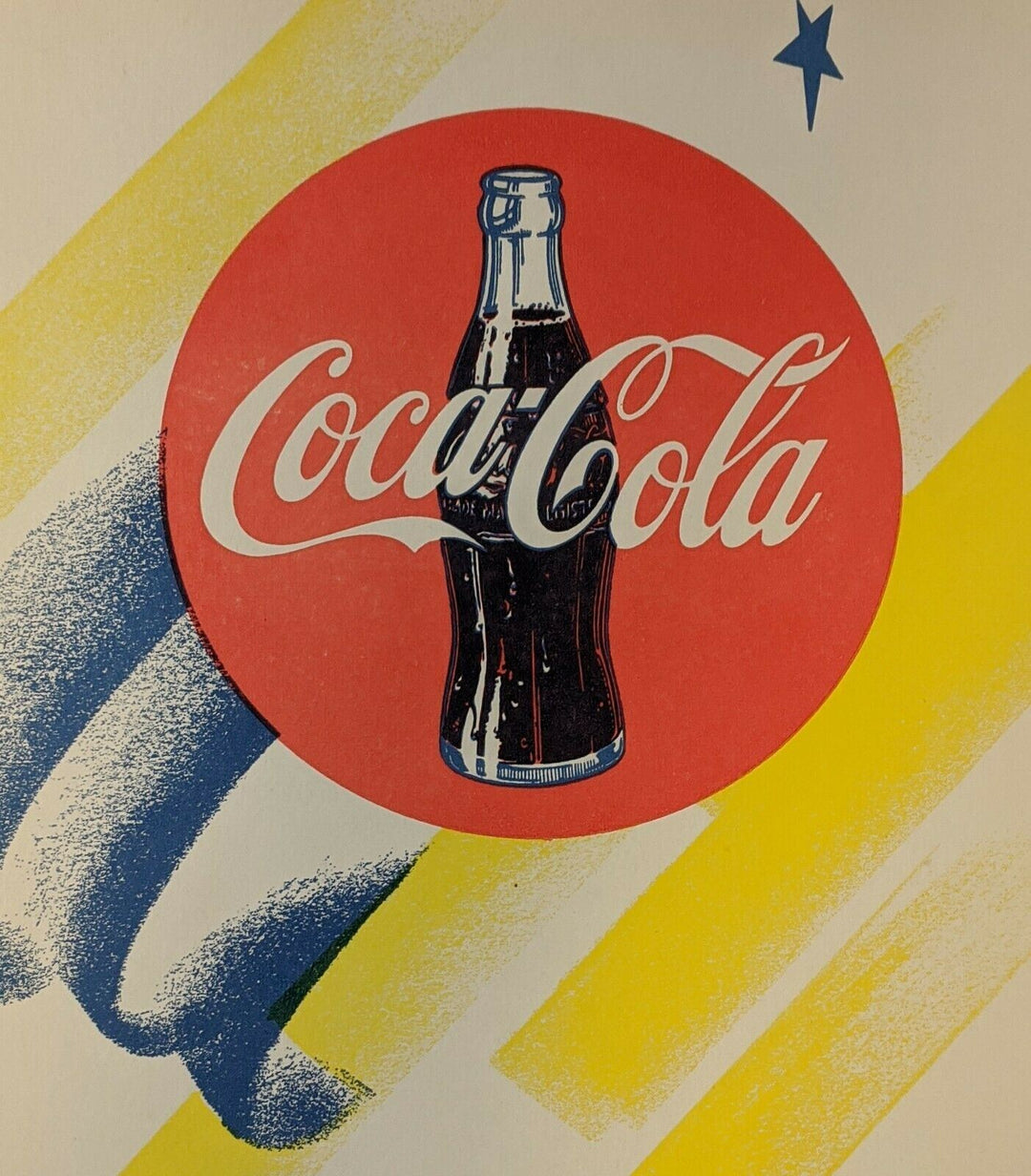 Coca-Cola Soda Pop Vintage 1940s Old Stock Coke Advertising Menu Poster Board