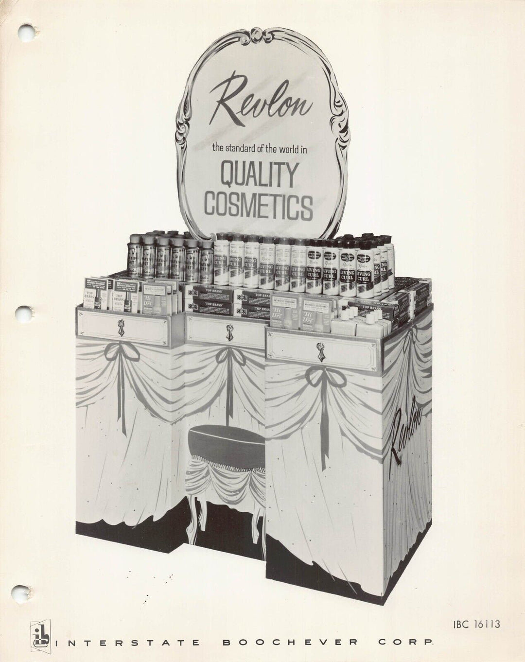 Revlon Hair Curling Products Vintage Fashion Store Display Advertising Photo
