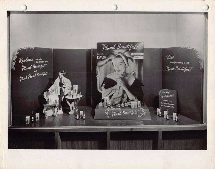 Revlon Nail Polish Makeup Vintage Fashion Store Display Advertising Photo 1948