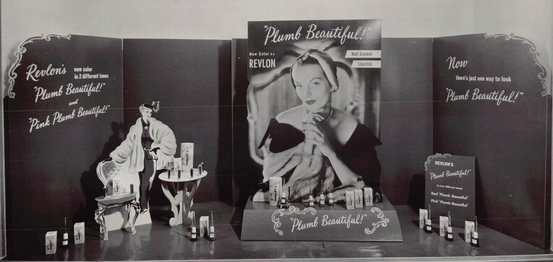 Revlon Nail Polish Makeup Vintage Fashion Store Display Advertising Photo 1948