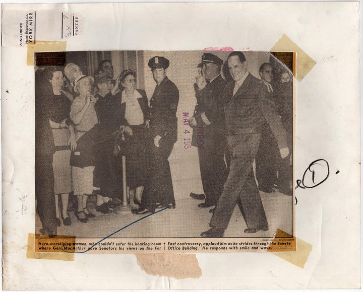 General Douglas MacArthur Strides into Foreign Affairs Hearing Korean War Photo