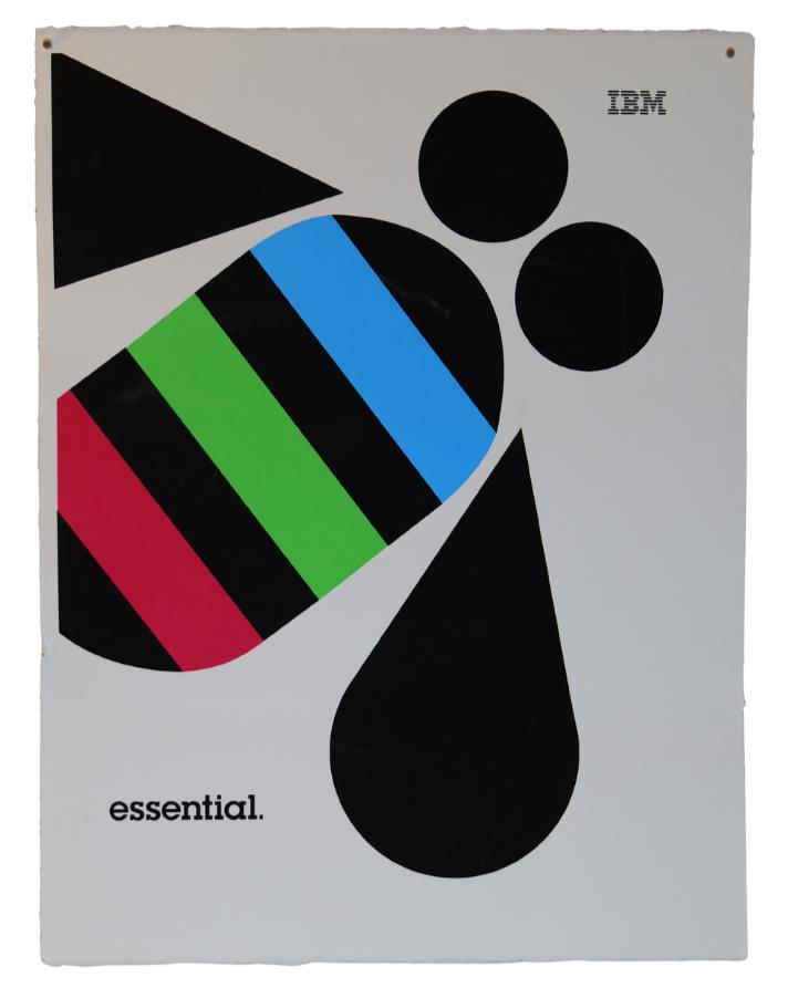 Silkscreen Poster IMB Bee Essential Vintage Paul Rand Advertising Poster 20x26