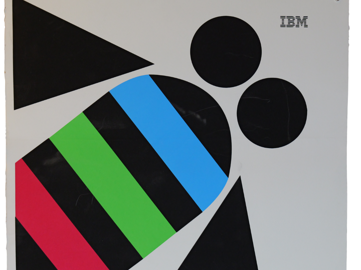 Silkscreen Poster IMB Bee Essential Vintage Paul Rand Advertising Poster 20x26