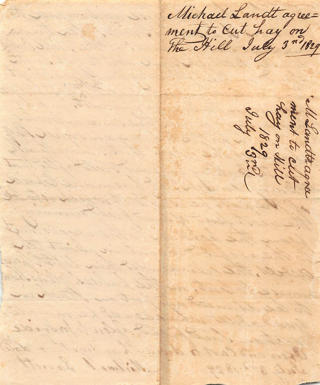 Glen New York Autograph Signed Farm Work Agreement Letter to Founder Jacob Glen