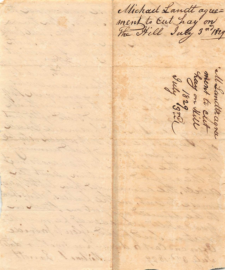 Glen New York Autograph Signed Farm Work Agreement Letter to Founder Jacob Glen