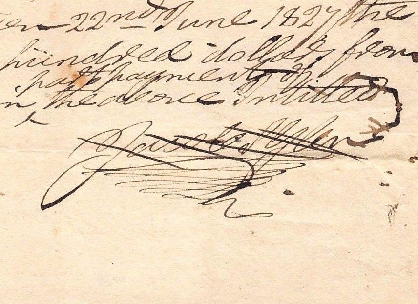 Jacob Glen New York Town Founder Antique Autograph Signed Legal Receipt 1829