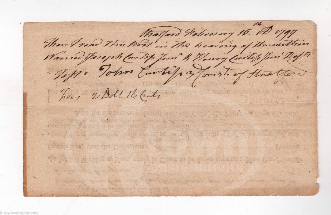 Daniel Judson Revolutionary War Patriot & Justice of Peace Autograph Letter 1797