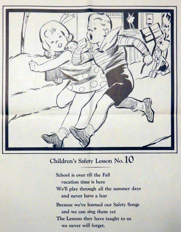Kids Playing Safety Lumberman's Mutual Insurance Vintage Children's PSA Poster