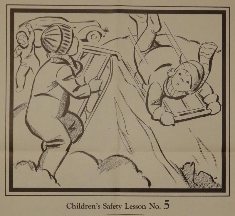 Snow Sledding Safety Lumberman's Mutual Insurance Vintage Children's PSA Poster