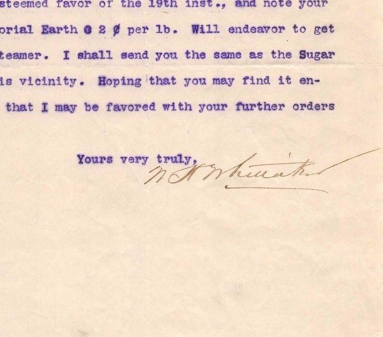 Whittaker Paints Scandent New York Antique Autograph Signed Advertising Letter