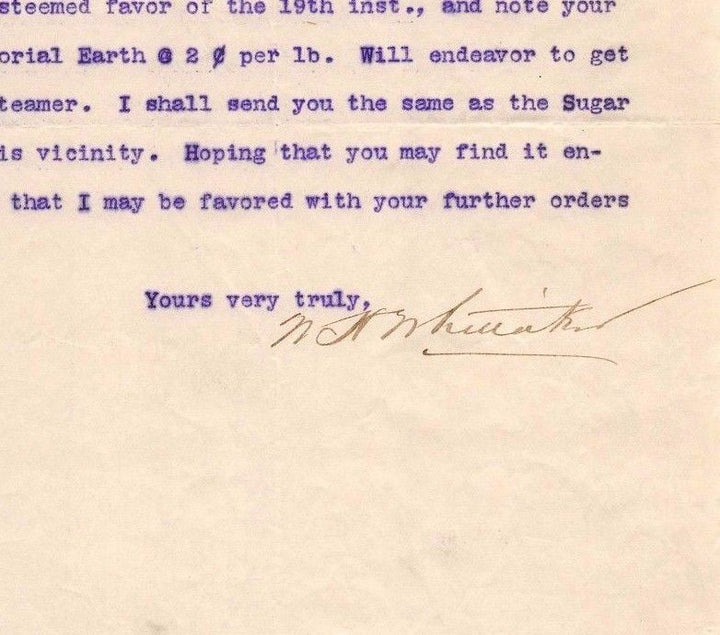 Whittaker Paints Scandent New York Antique Autograph Signed Advertising Letter