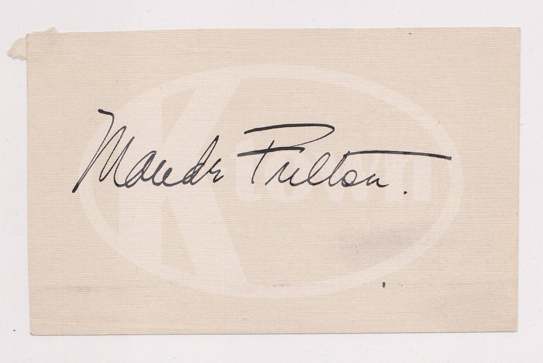 Maude Fulton Broadway Theatre Stage & Movie Actress Vintage Autograph Signature