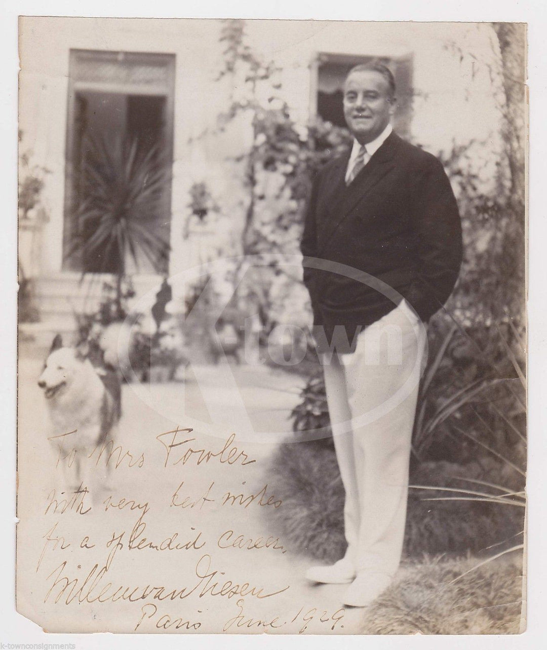 Willem Van Giesen Music Singer Singing Coach Antique Autograph Signed Photo 1929