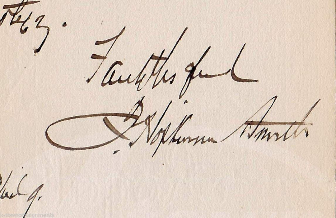 Francis Hopkinson Smith Statue of Liberty Engineer Antique Autograph Signed Note