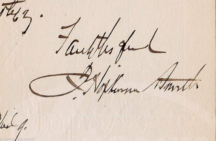 Francis Hopkinson Smith Statue of Liberty Engineer Antique Autograph Signed Note