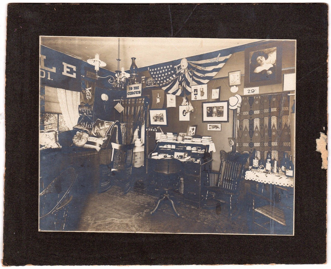 Yale University Dorm Room Fraternity Decorations Antique Victorian Photo