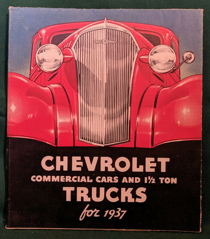 Chevy Trucks Antique Automobile Graphic Advertising Poster Brochure1937