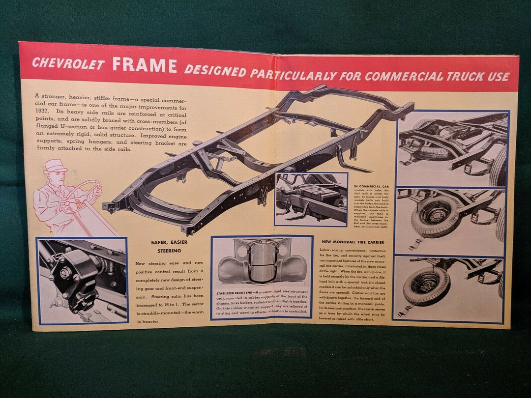 Chevy Trucks Antique Automobile Graphic Advertising Poster Brochure1937