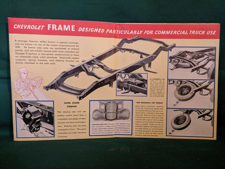 Chevy Trucks Antique Automobile Graphic Advertising Poster Brochure1937