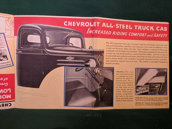 Chevy Trucks Antique Automobile Graphic Advertising Poster Brochure1937