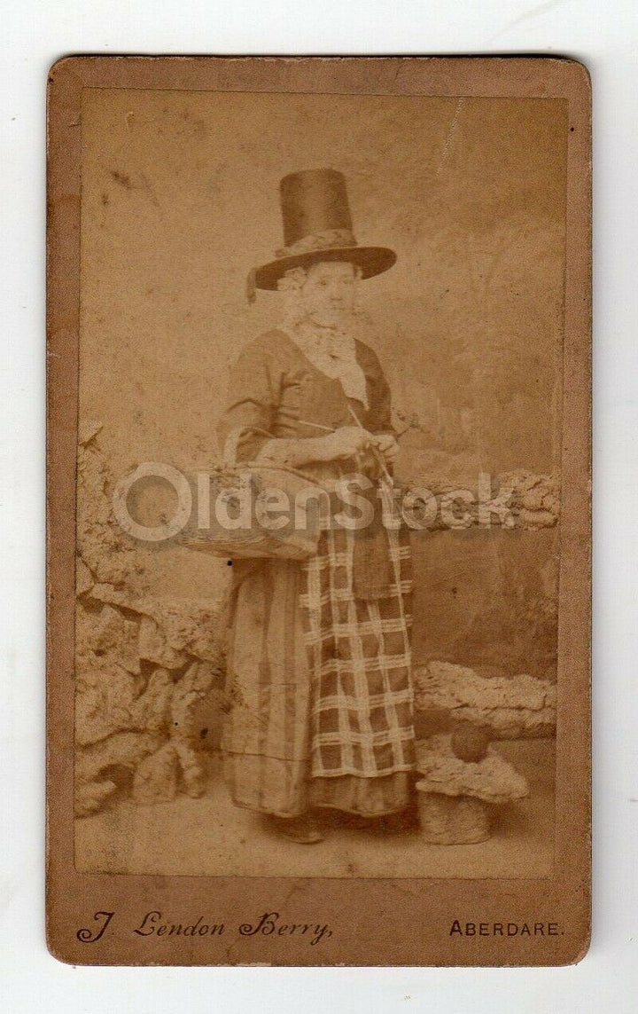 Mother Goose Fairy Tale Costume Antique CDV Photo by J. Lendon Berry of Aberdare