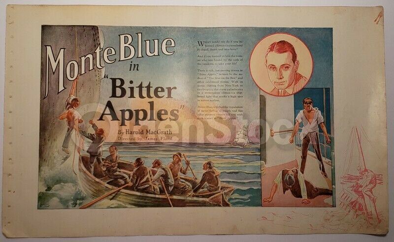 Monte Blue Bitter Apples Silent Film Antique Warner Brothers Movie Poster 1926