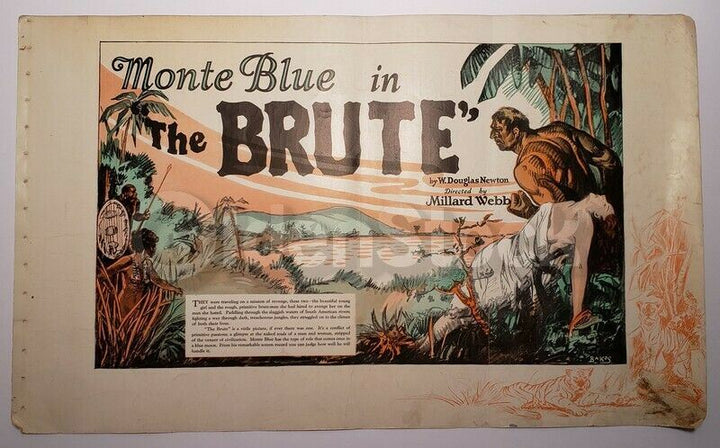 Monte Blue The Brute Silent Film Antique Warner Brothers Movie Poster 1926