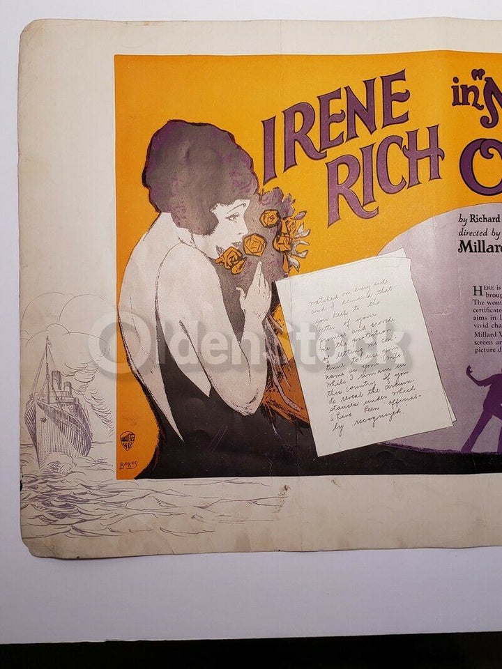 Monte Blue The Brute Silent Film Antique Warner Brothers Movie Poster 1926