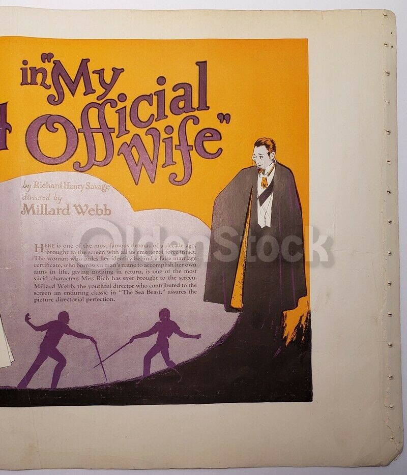 Monte Blue The Brute Silent Film Antique Warner Brothers Movie Poster 1926