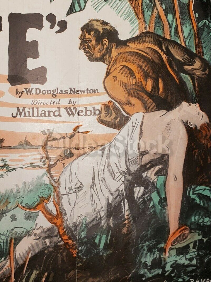Monte Blue The Brute Silent Film Antique Warner Brothers Movie Poster 1926