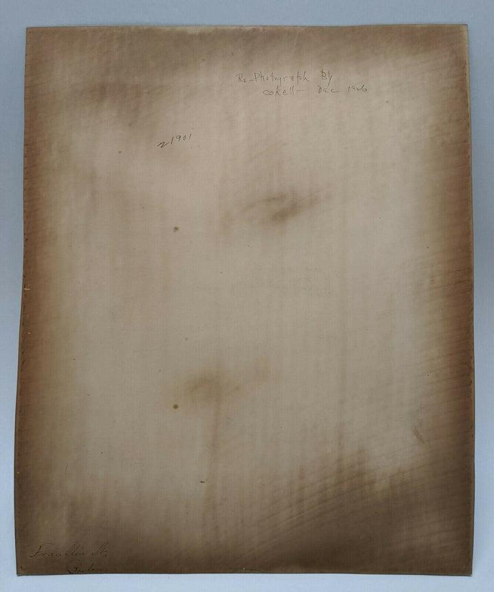 Franklin Street Boston MA Financial District Large Antique Albumin Photo