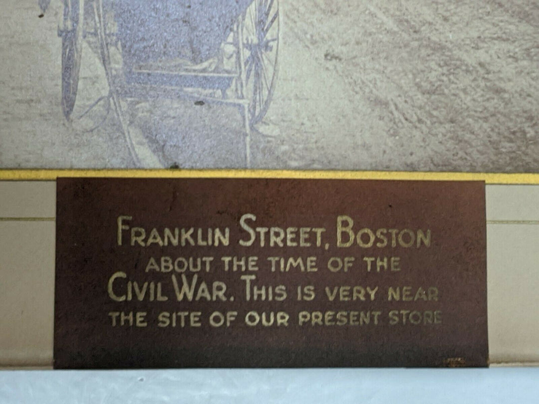 Franklin Street Boston MA Financial District Large Antique Albumin Photo